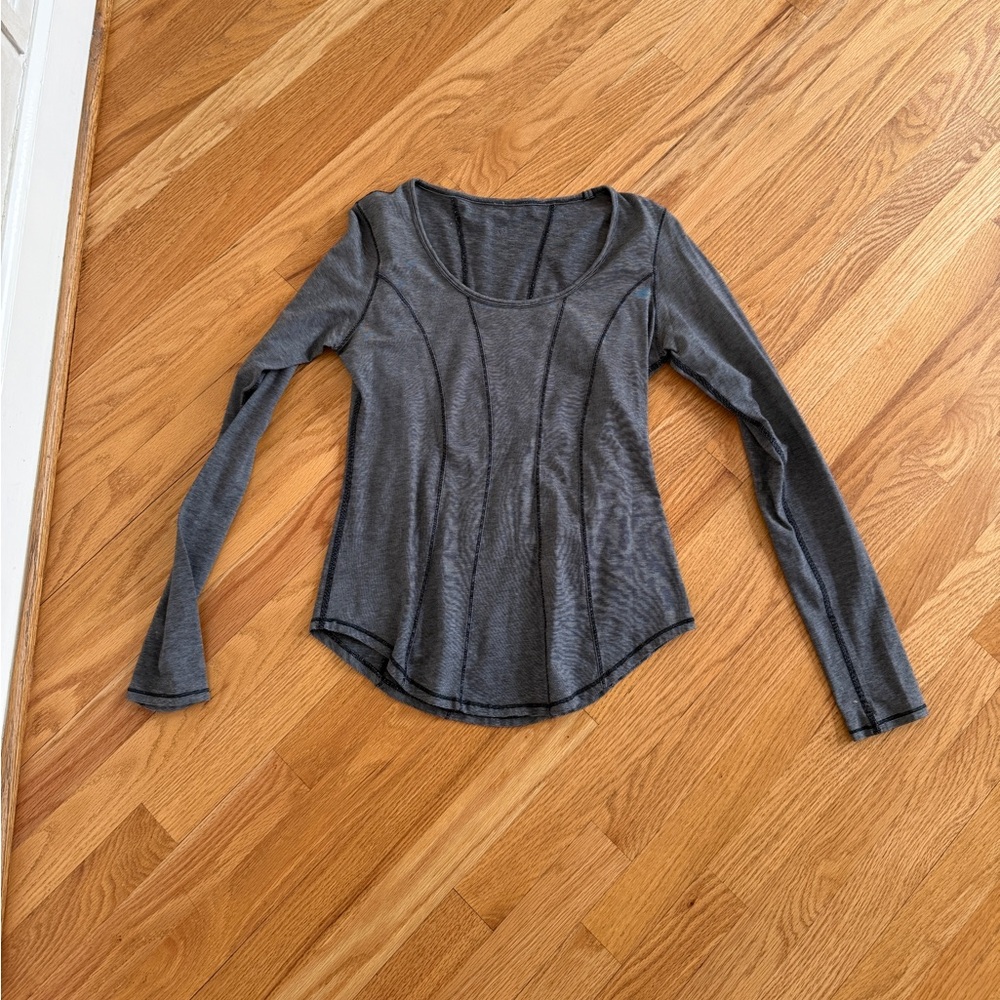 Lululemon long sleeve striped top open neckline